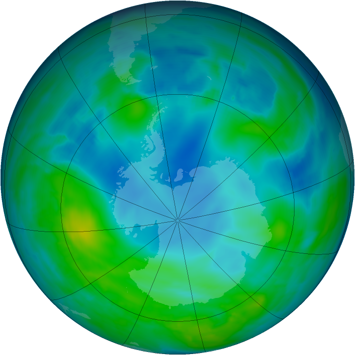 Antarctic ozone map for 12 May 2014